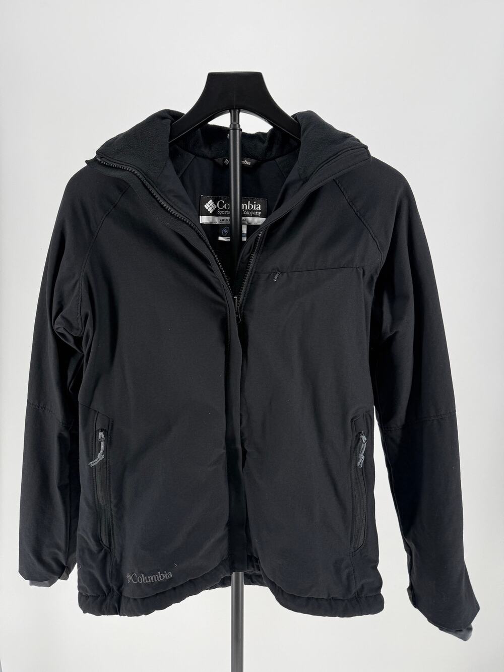 Columbia Interchange Jacket Womens Small Black Insulated Softshell Fleece Coat